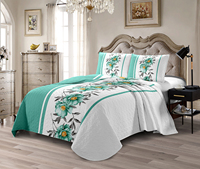 En stock, couvre-lit matelassé en microfibre, taille king, ensemble de couvre-lit, édredon, ensemble de 3 pièces