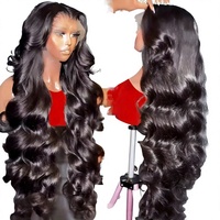 Perruque RUILI en cheveux humains naturels, qualité 12A, cuticules alignées, ondulée, style vietnamien, avec dentelle 13x4 HD transparente, sans colle