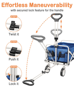 Chất Lượng Cao Tùy Chỉnh Có Thể Điều Chỉnh Có Thể Gập Lại Xe Đẩy Giỏ Hàng 4-Bánh Đóng Mở Gấp Tiện Ích Giỏ Hàng Ngoài Trời Cắm Trại Toa Xe Với Bảng - Product Image 2