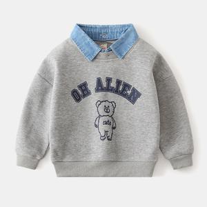 Nouveau <span class=keywords><strong>pull</strong></span> pour enfants LY 2026 – Vêtement de printemps pour garçons avec col amovible – <span class=keywords><strong>Pull</strong></span> tendance et décontracté pour garçons - Product Image 3