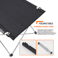 Camping en plein air Portable Ultra-léger Oxford tissu Table pliante en alliage d'aluminium grande pique-nique Barbecue Table à manger décontractée