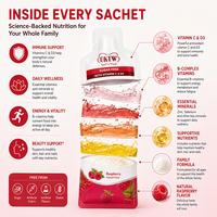 Boisson multivitaminée liquide OKTW pour le matin avec vitamine C D3, saveur framboise, contribue à maintenir des barrières immunitaires saines, complément alimentaire