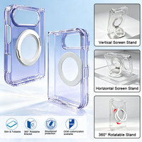 Étui de téléphone transparent avec béquille magnétique pour iPhone 18 Ultra, résistant aux chocs, anti-jaunissement, étui de téléphone portable personnalisé