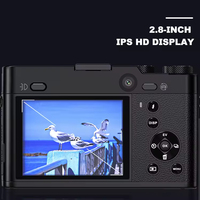 Kamera Digital Profesional DC205X 64MP 5K Layar 2.8 inci Zoom Optik 5X Perekam Foto Video Mini Kamera DSLR Ringkas untuk Vlog
