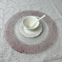 Assiettes de table en plastique pour banquet de fête 13 pouces en or transparent clair Vidrio Table en or pour dîner de mariage et réception