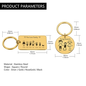 Móc Khóa Tình Yêu Gia Đình Tên Tùy Chỉnh Móc Khóa Cá Nhân Quà Tặng Cho Anh Ấy Cha Mẹ Trẻ Em Hiện Tại Túi Quyến Rũ Gia Đình Quà Tặng Thành Viên - Product Image 5