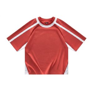 T-shirt Homme Oversize Personnalisé en Coton Lourd de Haute Qualité, Style Rétro Sportif, Manches Raglan, Détail Rayé Contrastant, Vente en Gros - Product Image 2