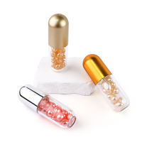 Emballage cosmétique de luxe personnalisé, flacons en plastique vides en forme de pilules de vitamines à large ouverture, flacons en plastique givrés