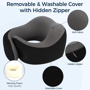 U-shaped <b>Neck</b> <b>Pillow</b> Travel Memory Foam Filled Portable Airplane Car Outdoor Travel <b>Pillow</b> - Product Image 1