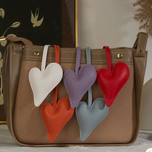 Irregular Heart <b>Charm</b> Car Ornament Cute Fashion PU Leather <b>Bag</b> <b>Charm</b> Heart Keychain Pendant Handbag Decor - Product Image 4