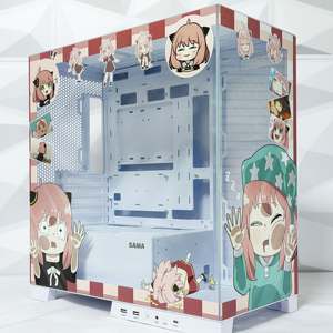 Boîtier d'ordinateur ATX/M-ATX de type <span class=keywords><strong>tour</strong></span> moyenne, design de dessin animé personnalisé, haute qualité, alimentation <span class=keywords><strong>mont</strong></span>ée au bas pour le jeu - Product Image 2