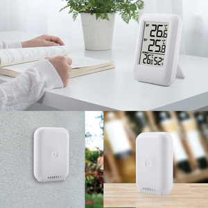 Mini termostato Digital para el hogar inteligente, higrómetro de plástico con control de temperatura electrónico negro de cerámica de bambú para uso doméstico - Product Image 2