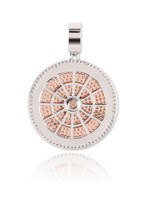 Collier rond avec pendentif sac d'argent, plaqué or, zircone cubique, chaîne corde, breloque bling, cadeau pour homme, bijoux de fête et de rue