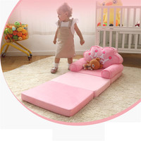 Fauteuil pliant Montessori en mousse rose pour enfants, canapé-lit 2-en-1 pour tout-petits, idéal pour le sol