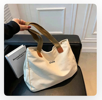 Sac fourre-tout en toile réutilisable, grande capacité, sac à bandoulière pour l'école, le travail, les courses quotidiennes, vente en gros, logo personnalisé