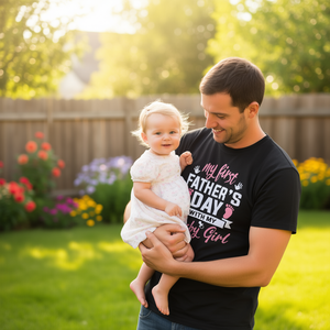 T-shirt « Ma première fête des pères avec ma petite fille » pour papa débutant, cadeau pour la paternité - Product Image 3