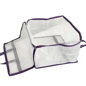 High Quality Clear Pvc Zippered Storage Bags Closet Organizer Bag For Bedding Linen Blanket Duvet Covers Comforters Clothes