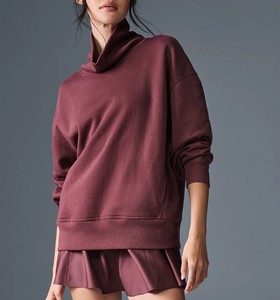 Nueva sudadera de algodón con cuello simulado para mujer, de manga larga, de alta calidad, cuello oversize, ligera y holgada. - Product Image 5