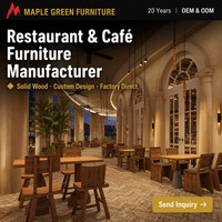 Ensemble de chaises et tables de restaurant, mobilier commercial, personnalisé, moderne, durable, en bois massif, respectueux de l'environnement, pour hôtel, café, restaurant