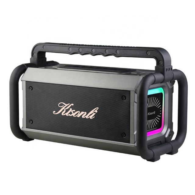 80W Super Bass Wireless Portable RGB LED Lighting Speaker with Anti-Drop Subwoofer Battery-Powered for Outdoor Parties