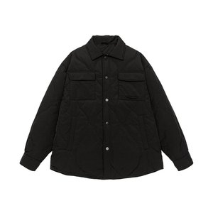 男士绗缝羽绒工作服羽绒服外套翻领纽扣口袋冬季大码加厚超大号 6XL 7XL - Product Image 5