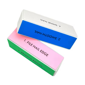 4-Side Nail <b>File</b> Buffer Grinding Sanding Polishing Block Colorful Square Disposable Soft Edge Manicure Art Tool Wholesale - Product Image 2