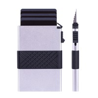 Nouvelle conception personnalisée en métal en aluminium porte-cartes de crédit portefeuille blocage rfid mince pop-up porte-cartes portefeuille pour hommes