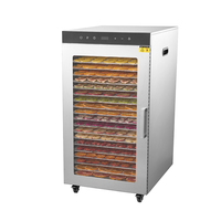 Industriële roterende dehydrator van roestvrij staal voor fruit, 20 trays, enkelzones, elektrisch gebruik