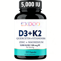 Kapsul Superfood Vitamin D3 K2 5000 IU Magnesium B6 Zinc Quercetin untuk Energi, Imunitas, dan Kesehatan Otot