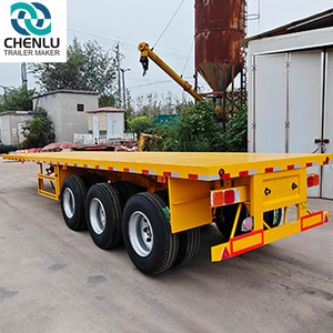 Nhà máy mới được sử dụng vận chuyển 20ft 40 ft 2 3 4 trục phẳng giường <span class=keywords><strong>Trailer</strong></span> phẳng <span class=keywords><strong>container</strong></span> bán xe tải rơ moóc - Product Image 2