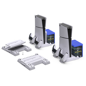 แท่นระบายความร้อนแบบบาง PS5พร้อมที่ใส่แผ่นดิสก์และแท่นวางตัวควบคุมชนิด C สำหรับชาร์จและจัดเก็บคอนโซล PS5 - Product Image 1