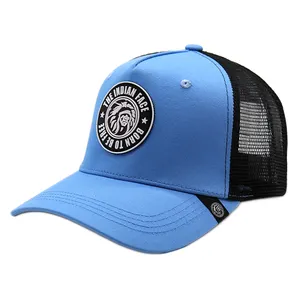 Cappello da camionista a 5 pannelli personalizzato 100% maglia di cotone per adulti all'aperto Casual per uso estivo in gomma con Logo ricamato stile cappellino da Baseball