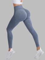 Leggings de sport moulants pour femme, sans couture, taille haute, effet lavé au sable, séchage rapide, effet galbe fessier, pour yoga