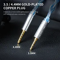KBEAR Palm Thunder Earphone HiFi berlapis perak, kawat ekstensi Monitor In-Ear kristal tunggal tembaga berlapis perak