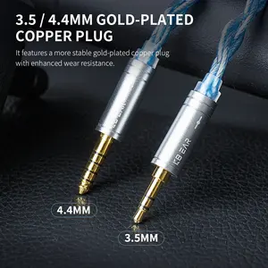 KBEAR Palm Thunder monocristal cuivre plaqué argent <span class=keywords><strong>HiFi</strong></span> mise à niveau des écouteurs câble d'extension moniteur intra-auriculaire fil des écouteurs filaires - Product Image 4