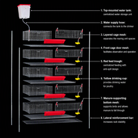 Nouvelle cage à batterie pour cailles de type H, 6 niveaux, galvanisée, HaoKai HK6-350, pour élevage de cailles pondeuses