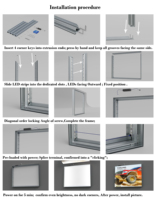 Boîte à lumière TianLang 400*200cm à haute luminosité 6400K avec éclairage périphérique et alimentation intégrée pour signalétique commerciale intérieure