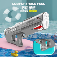 Pistolet à eau électrique Requin grande capacité longue portée étanche pour l'été, jouet de combat de plage extérieur pour adultes unisexe en plastique