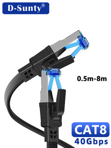 Tốc độ cao mèo 8 cáp Ethernet 50 ft nylon bện mạng LAN vá dây 40gbps 2000MHz SFTP RJ45 phẳng Internet cáp - Product Image 2