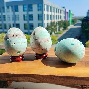 คริสตัลโฮลาคุณภาพสูง โมเดิร์น หินเฮมิมอร์ไฟต์รูปไข่แกะสลัก งานฝีมือหินฮวงจุ้ยสำหรับตกแต่งบ้านและเป็นของขวัญ - Product Image 1