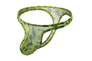 Sous-vêtements pour <span class=keywords><strong>homme</strong></span> en maille de nylon respirante à imprimé léopard sexy, <span class=keywords><strong>string</strong></span> taille basse - Product Image 3