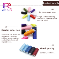 Fil à coudre en polyester multicolore 40/2 en gros, bobines de 200 yards en 24 couleurs pour le bricolage, la couture à la main, l'usage domestique et les kits de couture