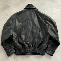 Blousons en cuir bomber réversibles pour hommes, style streetwear américain, avec broderie, effet vieilli et délavé à l'acide, personnalisés, fabriqués en usine OEM