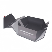 Boîte cadeau pliable de luxe personnalisée noire, imperméable, avec cadre photo, grande boîte en carton pour l'emballage de vêtements et de t-shirts