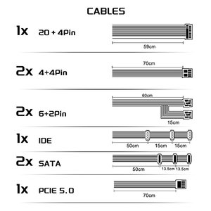 Fuente de alimentación de PC ATX de alta calidad 850W 80 PLUS Interfaz PCIE 5,1 para fuente de alimentación de escritorio <span class=keywords><strong>GPU</strong></span> - Product Image 4