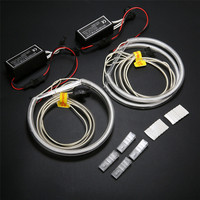 Phares Angel Eyes pour BMW E36 E38 E39 E46, Kit Anneaux Halo LED CCFL Blancs, Feux de Jour Automatiques (DRL) 4x 131mm