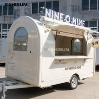 Seahisun Remorque de Restauration Mobile Style Vintage Personnalisée pour Glaces et Fritures, Alimentation Intégrée, Résistante à la Rouille, pour Traiteur Mobile