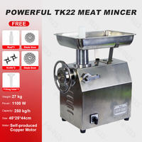Horus TK-22 250kg/h 1800w Picadora de Carne Eléctrica de Alta Potencia, Totalmente en Acero Inoxidable, para Uso Comercial