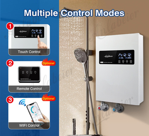 Calentador de Agua Eléctrico Instantáneo de Alta Potencia, Ajustable de 9-27kW, 240V, Montaje en Pared, con Pantalla LED, para Ducha y Cocina - Product Image 4