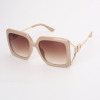 Lunettes de soleil carrées pour femmes OEM, nouvelle tendance, protection UV400, monture intégrale, branches métalliques, usage extérieur, mode, emballage personnalisé
